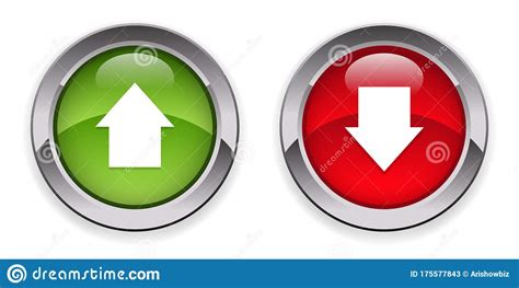 Up And Down Arrow Button Icon Glossy 3d Stock Vector Illustration Of