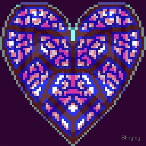 Stained Glass Heart Window Glass Heart Pixel Heart Pixel Art