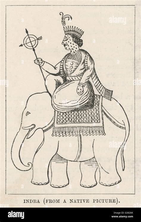 Hindu God Indraelephant Stock Photo Alamy