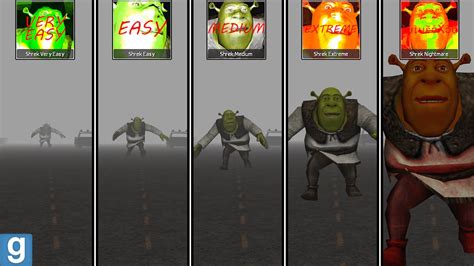 Gmod Shrek Nextbot With Difficulties Very Easy Easy Medium