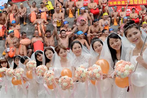 China Celebrates Singles Day By Semi Naked Parade Irish Mirror Online