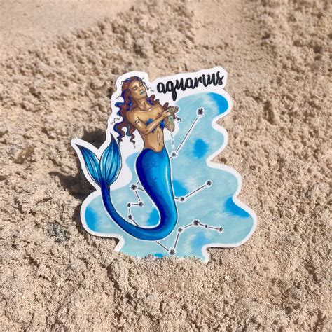 Aquarius Mermaid Sticker Etsy