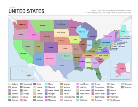Us State Map Editable Color United States Map New Us Map United