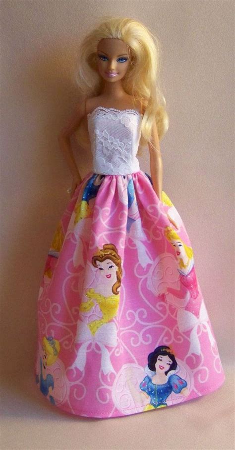 Handmade Barbie Clothes Pink Disney Princess Barbie Gown Etsy