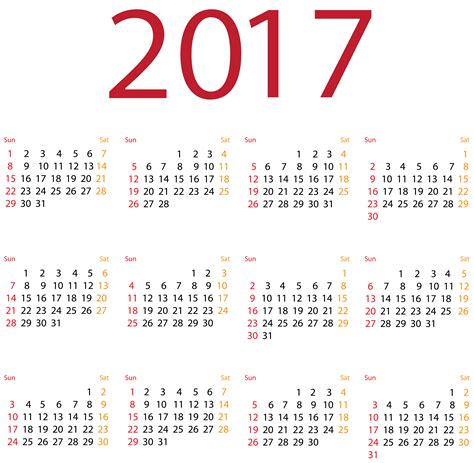 2017 Calendar Png Transparent Clip Art Image Gallery Yopriceville