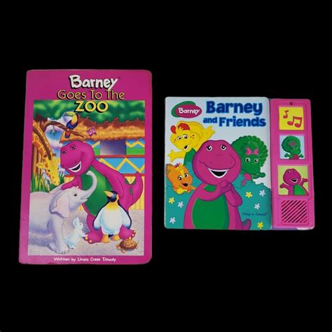 2 Barney And Friends Play A Sound Board Book Lot Goes To The Etsy