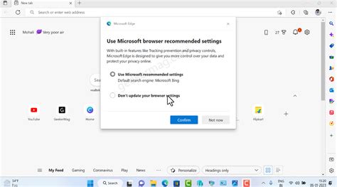 How To Disable Use Recommended Browser Settings Prompt In Microsoft Edge