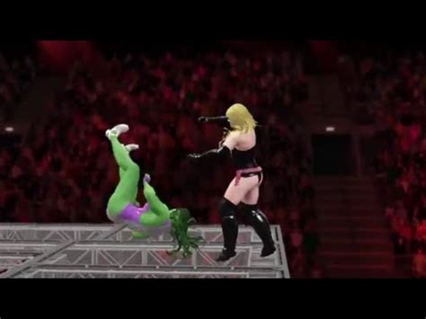 WWE 2K16 PS4 CAW DIVA MS MARVEL Vs SHE HULK Hell In A Cell Single