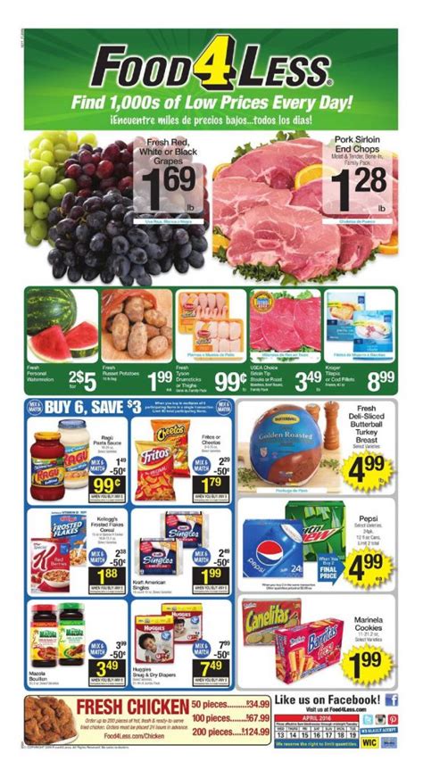 Deals & offers at low prices. Food 4 Less Weekly Ad April 13 - 19, 2016