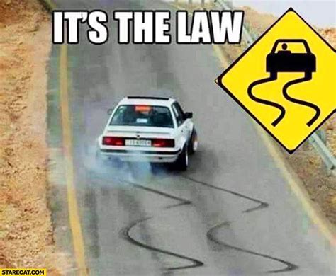 Find your perfect car, truck or suv at auto.com. BMW drifting skid marks it's a law sign (With images) | Car humor, Car memes, Funny car memes