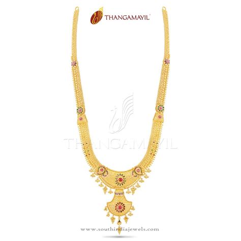 22k Gold Bridal Long Haram From Thangamayil Jewellery South India Jewels