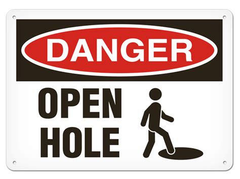 INCOM DANGER Open Hole Safety Sign