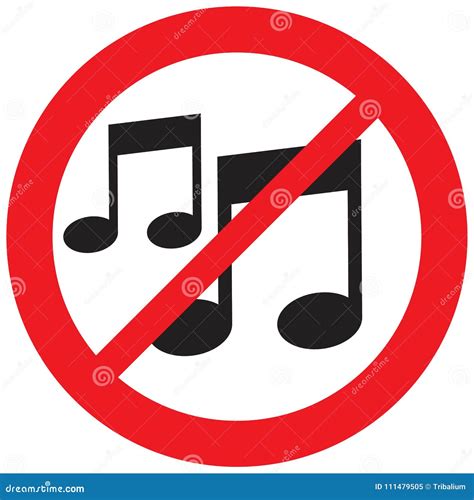 Music Note Not Allowed Sign Stock Vector Illustration Of Notation