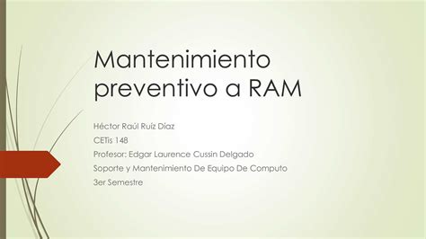 Calaméo Mantenimiento Preventivo A Ram