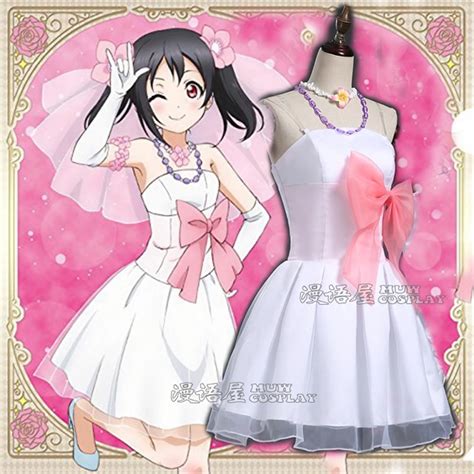 Anime Cos Love Live Nico Yazawa Bridesmaids Dress Party Cosplay Costume Dresses Sweet Girl Skirt