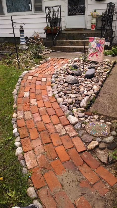 We Used Recycled Bricks Pavers And Stones To Create A Garden Path At