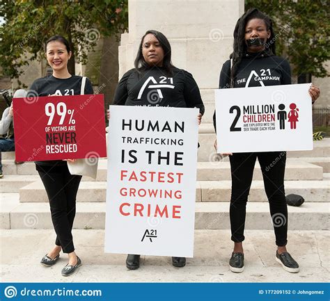 the a21 movement campaign against human trafficking and slavery editorial photography image