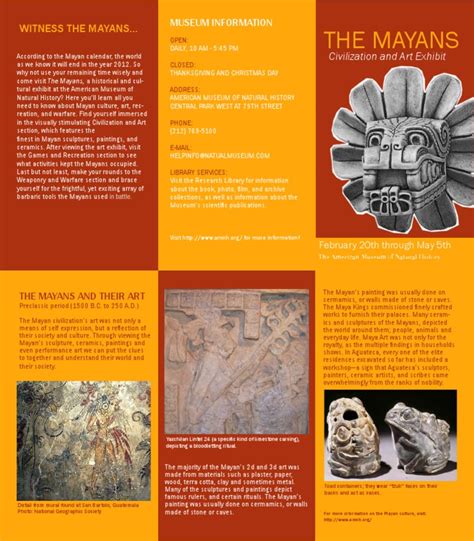 Mayan Exhibitl Brochure Maya Civilization Art Media