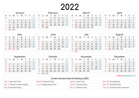 2022 Yearly Calendar Printable Free Printable Calendars And Planners