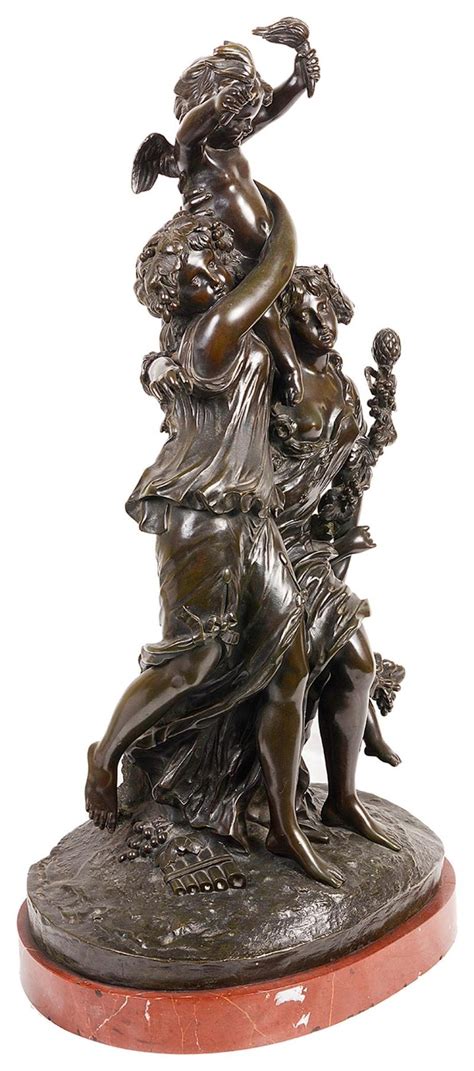 Classical 19th Century Bronze Group Of Two Maidens Carry A Cherub At