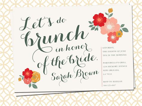 Printable Bridal Brunch Invitation Lets Do Brunch Etsy Uk