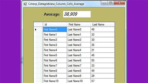 Vb Net How To Get The Datagridview Column Max Min Sum Average Transfer
