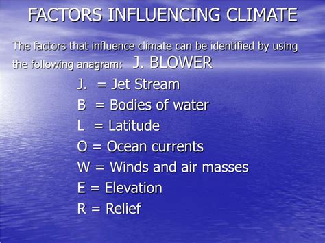 PPT - FACTORS INFLUENCING CLIMATE PowerPoint Presentation, free download - ID:278618