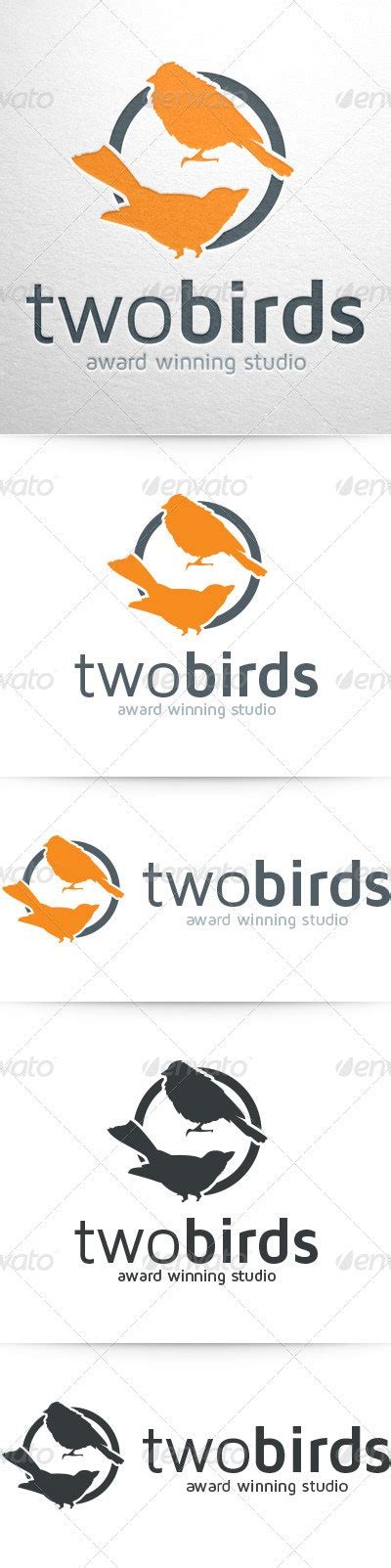 Two Birds Logo Template By Liveatthebbq Graphicriver