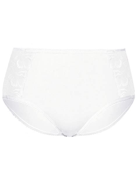 Marks And Spencer Mand5 White Embroidered Side Panel Cotton Rich Midi Knickers Size 6 To 26