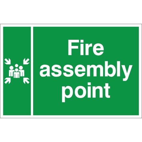 White Rigid Pvc Fire Assembly Point Sign 600mm Wide X