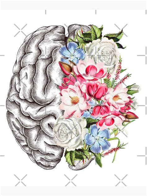 Mental Health Matters Brain With Flowers Left Brain Right Brain