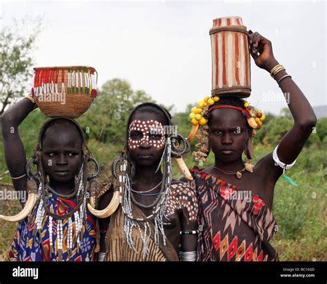 Africa Ethiopia Debub Omo Zone Mursi Tribesmen Stock Photo Alamy