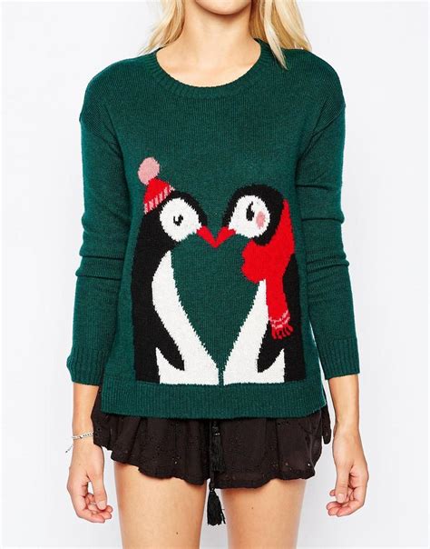 Hollister Penguins Kissing Knit Christmas Jumper From Asos Shop More