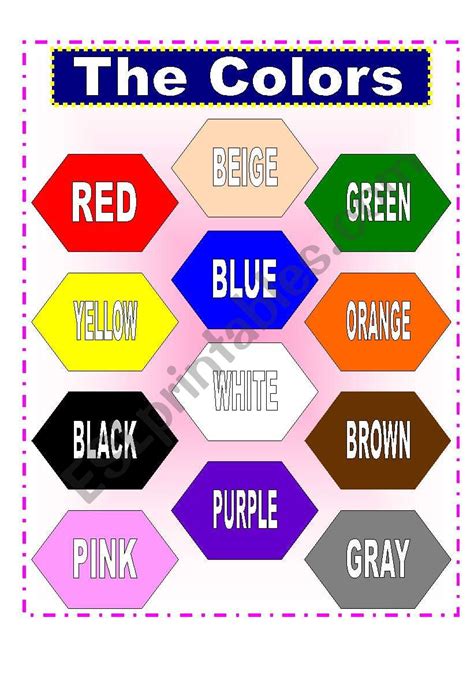 Esl English Powerpoints Learning Colors