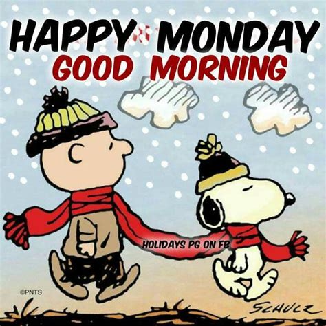 Happy Monday Good Morning Winter Peanuts Gangsnoopy And Charlie