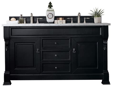 Make spa day everyday with this stylish 60 double bathroom vanity. 60 Inch Double Sink Bathroom Vanity in Black | James Martin