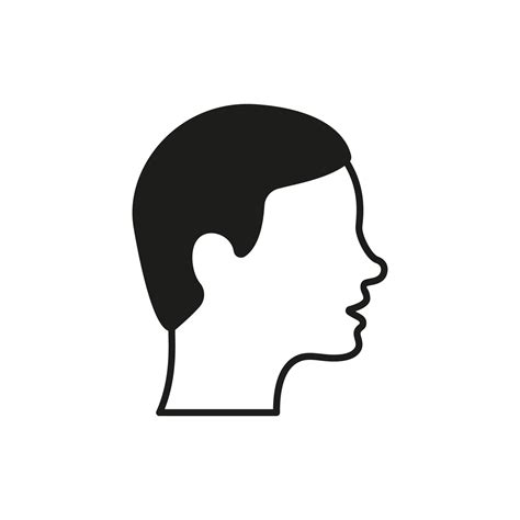 View Side Man Silhouette Icon Male Hairstyle Profile Black Pictogram