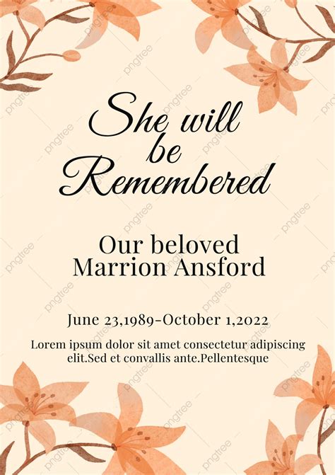 Death Notice Funeral Card Vertical Template Template Download on Pngtree