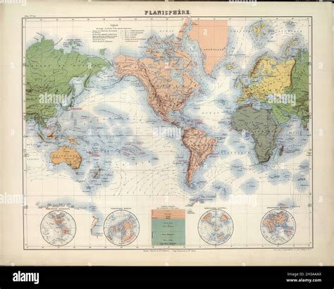 Historic Illustrated Vintage 18 19th Century World Map Stock Photo Alamy