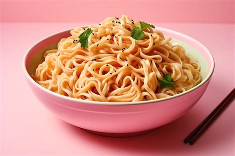 Premium Ai Image Bowl Of Noodles With Chopstick