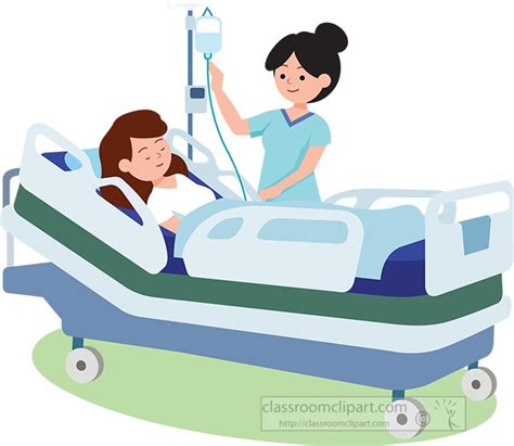 Medical Clipart Nurse Helping Patient In Hospital Bed Clipart