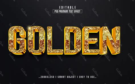 Golden Glitter Text Effect Photoshop Premium Psd File
