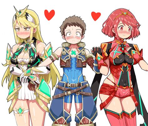 Rex Pyra And Mythra Love Triangle Xenoblade Chronicles 2 Know Your Meme