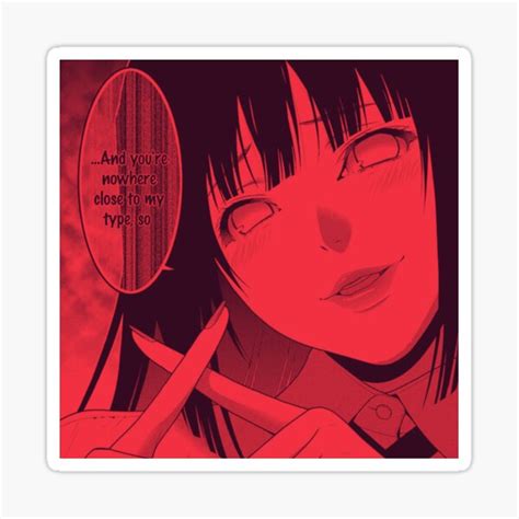 Kakegurui Yumeko Jabami Manga Sticker For Sale By Cake15 Redbubble
