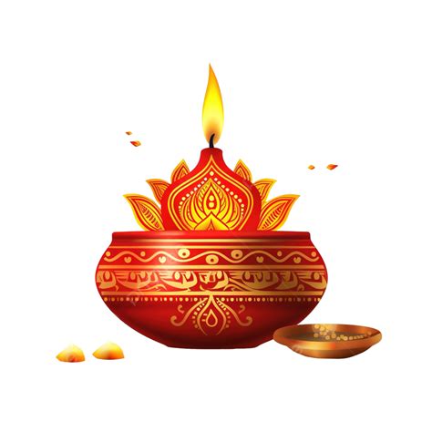 Happy Diwali Celebration Poster Festival Of Light With Kalash
