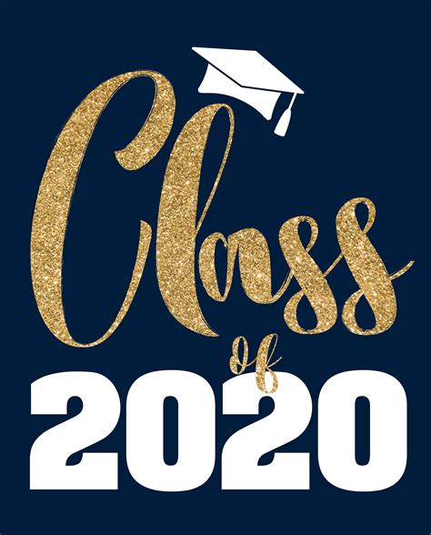 Navy Blue And Gold Glitter Class Of 2021 Instant Download Printable