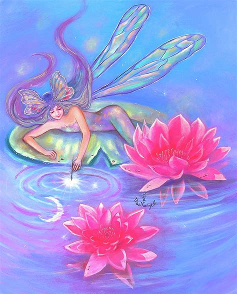 Water Lily Fairy Painting By Judy Mastrangelo Fine Art America