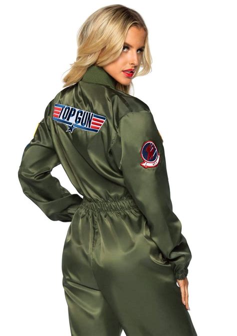 Womens Top Gun Costume Parachute Flight Suit Leg Avenue