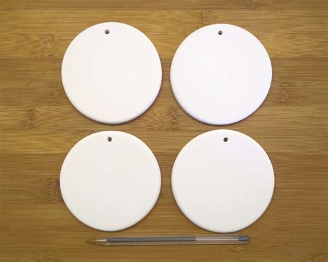 4 Round 9cm Ceramic Blanks For Paintingdecoupageetc Etsy