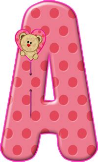 Abecedario Rosa Con Osito Saliendo De Coraz N Teddy Bear Comming Out Of A Heart Alphabet